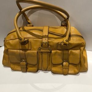 Nine six ny yellow leather handbag